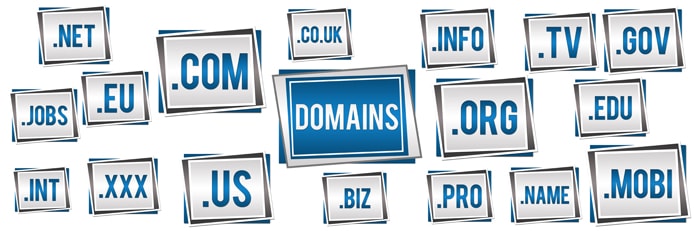 Domain name extensions graphic Domain name extensions graphic
