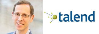 Portrait of Talend CEO Mike Tuchen with logo