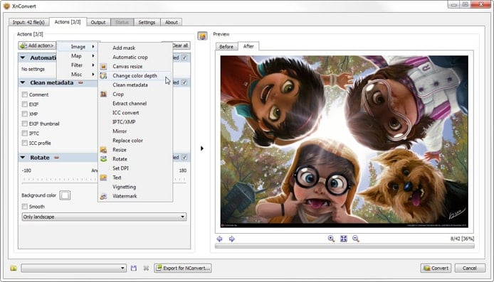 Screenshot of XnConvert Screenshot of XnConvert