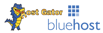 Bluehost and HostGator logos Bluehost and HostGator logos