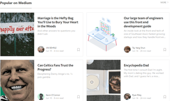 Screenshot of Medium's homepage Screenshot of Medium's homepage