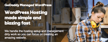 GoDaddy managed WordPress hosting promotion image