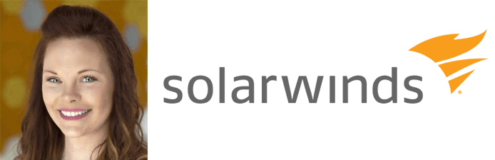Head shot of Destiny Bertucci and SolarWinds logo Head shot of Destiny Bertucci and SolarWinds logo