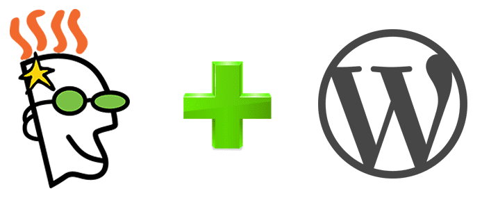 Photo of the GoDaddy logo a plus sign and the WordPress logo Photo of the GoDaddy logo a plus sign and the WordPress logo