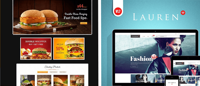 Collage of two PrestaShop themes Collage of two PrestaShop themes