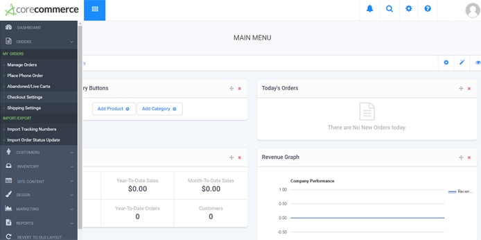 Screenshot of administrative interface Screenshot of administrative interface