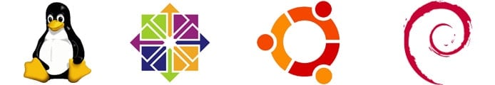 Logos of Linux, CentOS, Ubuntu, and Debian Logos of Linux, CentOS, Ubuntu, and Debian