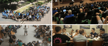 Collage of KDE community members at Akademy