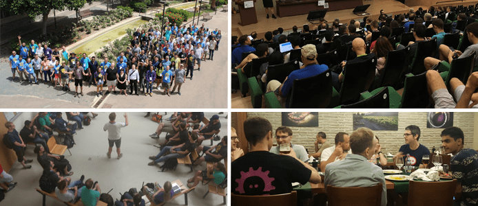 Collage of KDE community members at Akademy Collage of KDE community members at Akademy