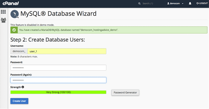 MySQL Database Wizard screenshot MySQL Database Wizard screenshot
