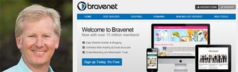 Photo of Bravenet Founder and CEO Dave Shworan with screenshot of website