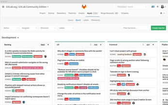 Screenshot of GitLab issue board