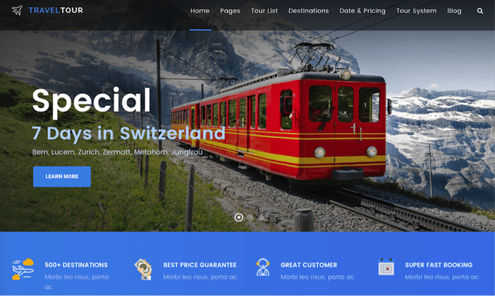 TravelTour theme screenshot TravelTour theme screenshot