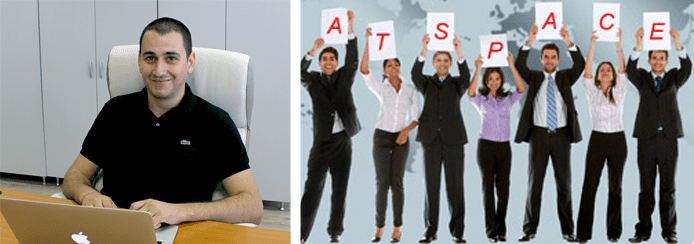 Chris Velev's headshot and the Atspace logo Chris Velev's headshot and the Atspace logo
