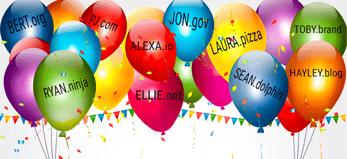 Celebratory Domain and Baby Name Balloon Graphic Celebratory Domain and Baby Name Balloon Graphic