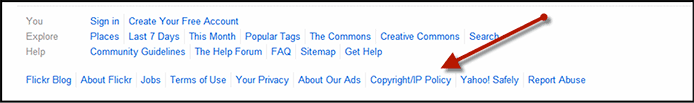 Copyright or IP Policy Screenshot Copyright or IP Policy Screenshot