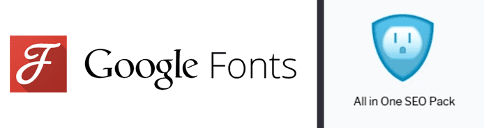 Google Fonts and All in One SEO Pack logos Google Fonts and All in One SEO Pack logos