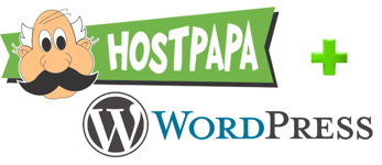HostPapa and WordPress logos