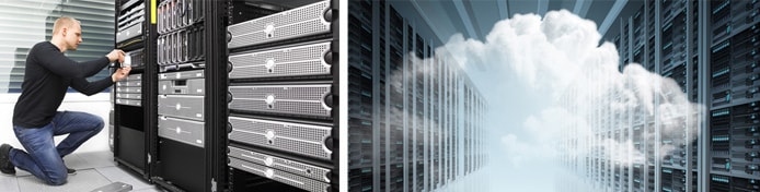 Image of IT expert maintaining cloud servers Image of IT expert maintaining cloud servers