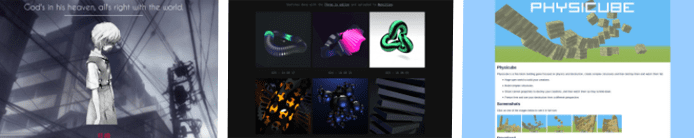 Collage of Neocities-built websites