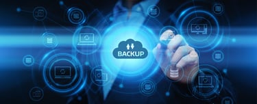 Website backups with digital cloud illustration