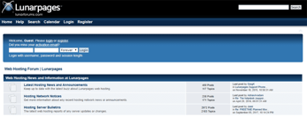 Screenshot of the Lunarpages forum