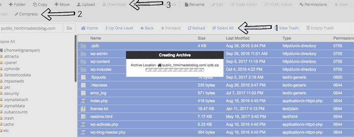 cPanel Backups Screenshot cPanel Backups Screenshot
