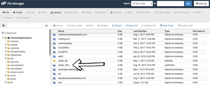 cPanel File Manager Screenshot cPanel File Manager Screenshot