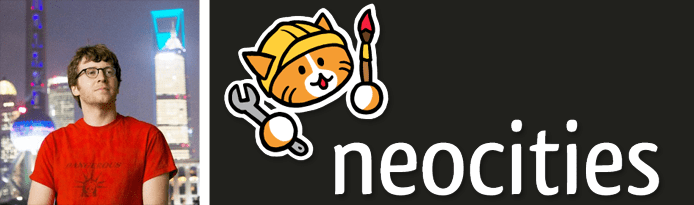 Kyle Drake's headshot and the Neocities logo