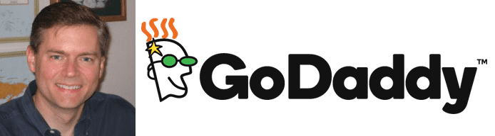 Kooper Frame's headshot and the GoDaddy logo Kooper Frame's headshot and the GoDaddy logo