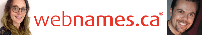 Julianna Horvat and Garrett Saundry's headshots and the Webnames.ca logo Julianna Horvat and Garrett Saundry's headshots and the Webnames.ca logo