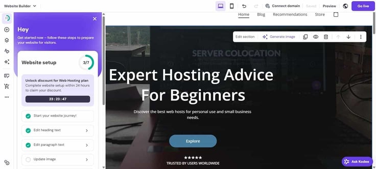 Hostinger website setup