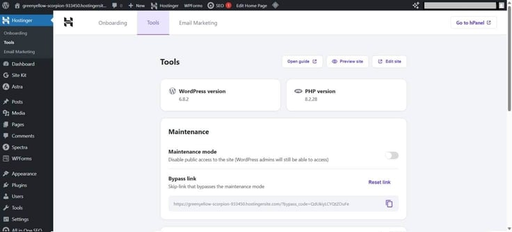 WordPress screenshot
