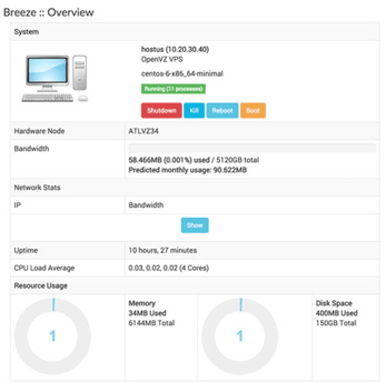 Screenshot of the Breeze UI