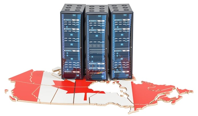 Photo of servers sitting on top of Canada Photo of servers sitting on top of Canada