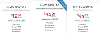 Screenshot of InMotion Hosting VPS pricing
