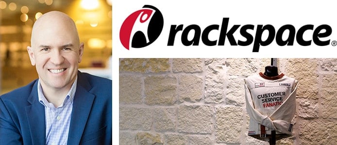 Rackspace CTO John Engates with Rackspace logo and image of a straight jacket awarded to those who make major contributions to the company Rackspace CTO John Engates with Rackspace logo and image of a straight jacket awarded to those who make major contributions to the company