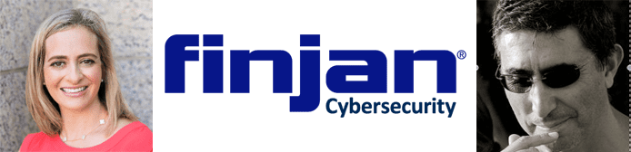 Vanessa Winters and Shlomo Touboul's headshots and the Finjan logo