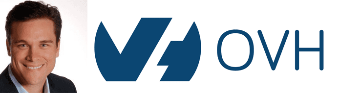 Russ Reeder's headshot and the OVH logo