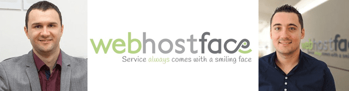 Hristo Genov and Valentin Sharlanov's headshots and the WebHostFace logo