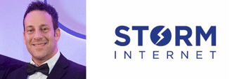 Salim Benadel's headshot and the Storm Internet logo