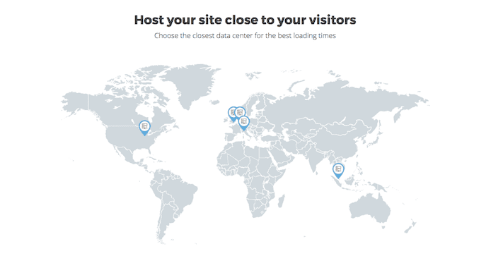 Map of SiteGround datacenter locations Map of SiteGround datacenter locations