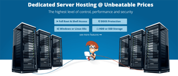 Screenshot depicting THCServers's new dedicated hosting option