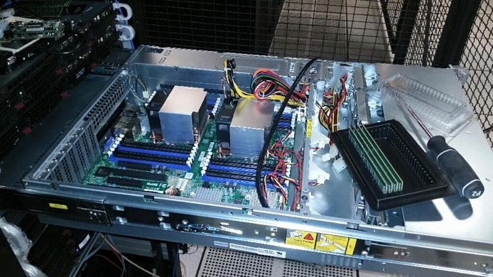 Photo of a Crucial Hosting server build Photo of a Crucial Hosting server build