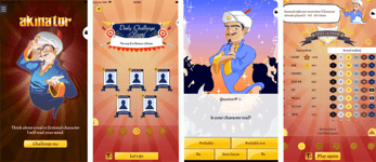 Screenshot of the mobile version of Akinator the Web Genie