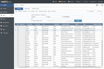 Screenshot of Caspio's online database