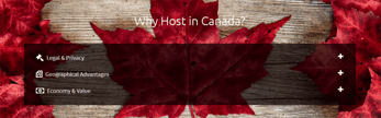 Screenshot of the the Websavers.ca page noting the benefits of Canada-based hosting