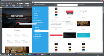 Screenshot of Xara's web design interface