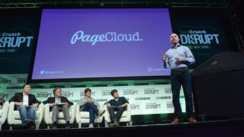 Image of PageCloud CEO and Founder Craig Fitzpatrick presenting at TechCrunch Disrupt