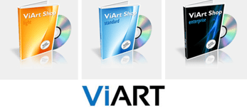 The ViART logo and product box shots of ViART Shop